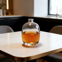 Bouteille en verre résistante à la chaleur de 500 ml pour la vodka, la tequila, le rhum, le gin, le whisky, le brandy, offrant une gravure personnalisée, distribution d'alcool