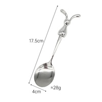 Ensemble de fourchettes à cocktail et à dessert en acier inoxydable en forme de lapin, mignonnes, pour apéritifs, desserts, fêtes, enfants, ustensiles de cuisine
