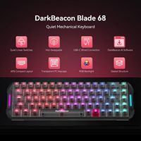 Teclado Mecánico para Juegos DarkBeacon Blade 68 USB-C con Cable, IA, 65% de Interruptores Silenciosos, Intercambiables en Caliente, Estructura Gasket, N-key Rollover