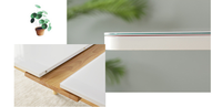 Cuisine Moderne Café Chic Verre Trempé Tige Blanc Carré Bois Extensible Table à Manger Réglable pour Restaurants