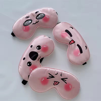 Mignon Coloré 100% Polyester Satin Imprimé Masque Pour Les Yeux Voyage Sommeil Masque Confortable Blackout Eye Patch pour Hommes Femmes Enfants Quatre