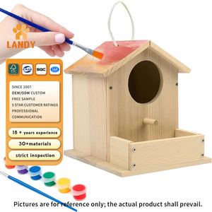 Casetta per Uccelli in Legno Fai-da-Te Personalizzabile per Decorazione Giardino Kit Casa per Uccelli in Legno per Adulti - Product Image 1