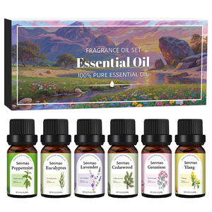 Set de Aceites Esenciales Personalizable, 6 Botellas, Aromas Florales: Lavanda, Menta, Geranio, Cedro, para Difusores y Sueño - Product Image 1