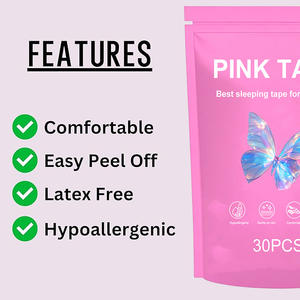 เทปปิดปากสำหรับนอนหลับแบบกำหนดเองขายดีที่สุด แถบปิดจมูกแบบไม่ก่อให้เกิดอาการแพ้ ผสมว่านหางจระเข้ และดีไซน์กันน้ำ - Product Image 5