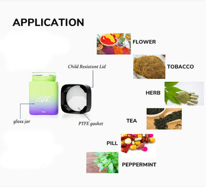 Custom 3.5g Child-Resistant Gummy Glass <b>Container</b> Jar Bottle with Magnifier Cr <b>Plastic</b> Cap for Dry Flower Storage - Product Image 6