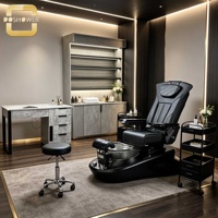 Table à ongles avec collecteur de poussière intégré, surface en marbre, bureau de manucure avec 4 tiroirs de rangement pour salon de beauté