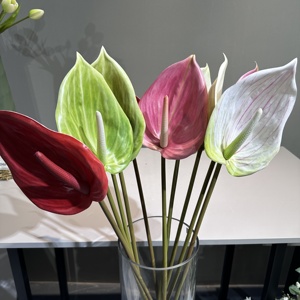 Anthurium Flower Real Touch Pink Lily PARA EL Año Nuevo chino y el arreglo floral de Acción de Gracias boda hogar ecor - Product Image 5