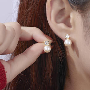 Boucles d'oreilles à crochet en argent sterling 925 avec perles naturelles cultivées en eau de mer de qualité AAA, bijoux en perles véritables unisexes, luxe - Product Image 1