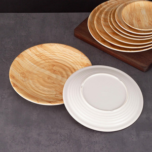 Plato de Melamina con Diseño de Madera, Redondo, para Hotel, Fiestas, Vajilla - Product Image 2