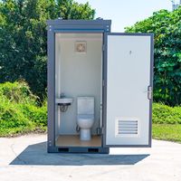 Toilettes portables, toilettes mobiles, unité WC préfabriquée en conteneur avec lavabo pour chantier, événement, camping, parc public