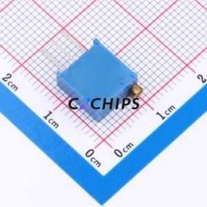 ตัวต้านทาน/โพเทนชิโอมิเตอร์แบบปรับได้สำหรับ3296W-205ผ่านชิ้นส่วนรู (THT)-3P, ตัวต้านทาน9.5x4.8มม. 10% 2mOhm 500 250mw PPM/℃ - Product Image 2
