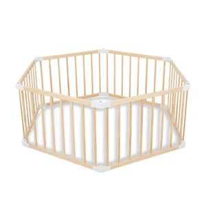 Foldable Kids Infant Play Baby Playpen Wooden Children's Fence