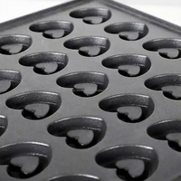 110V 220V personnalisé 50 trous Poffertjes Machine en acier inoxydable Surface Mini muffin en forme de coeur faisant la Machine / Mini crêpe