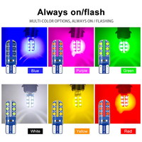 Ampoules de Plaque d'Immatriculation T10 194 168 W5W Étanche COB 12 Puces Lumière Fixe/Flash Multicolore en Gel de Silice pour Voiture