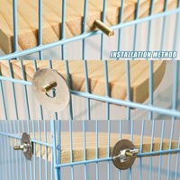 Plateforme d'escalade en bois épaissie et durable, motif pivoine et peau de tigre, en forme d'éventail, compatible cage à oiseaux, pour hamsters (livraison directe)
