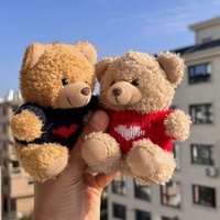Porte-clés ours en peluche personnalisé de 10 cm avec logo imprimé, ours assis, breloque de sac, cadeau promotionnel, porte-clés pour sac à dos