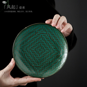 Assiette à fruits en céramique ronde, vaisselle créative en poterie, plat à collation pour les fêtes - Product Image 3