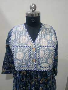 Haute qualité coton Double couche tissu femmes robe avec vestes courtes pour le bureau et vêtements décontractés de l'Inde exportation - Product Image 5