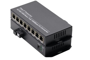 Convertidor de Medios de <span class=keywords><strong>Fibra</strong></span> Óptica Gigabit de 8 Puertos y 1000 Mbps, RJ45, 3 KM, 20 KM, Transceptores de <span class=keywords><strong>Fibra</strong></span> Óptica, 8*RJ45, 1 <span class=keywords><strong>Fibra</strong></span> - Product Image 2