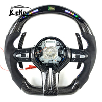 Volant sport en fibre de carbone LED performant pour BMW M2 M3 M4 M5 G20 G30 G80 G82 G01 G05 avec lumières de changement de vitesse personnalisées