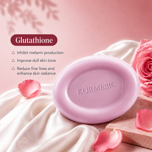 สบู่ผิวขาวใสอาร์บูติน กลูต้าไธโอน 100 กรัม ยี่ห้อ KORMESIC ผลิตแบบ OEM ฟองเยอะ ทำความสะอาดอย่างอ่อนโยน - Product Image 4