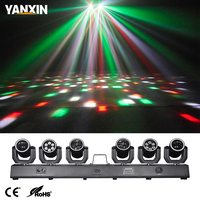 Barre d'éclairage de scène professionnelle 6 têtes tout-en-un avec trépied, faisceau laser RGB DMX512 pour pub, mini-groupe et performance en direct