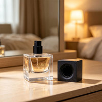 Étiquette personnalisée, flacon de parfum en verre de luxe vide, imprimé à l'écran, 30 ml, 50 ml, 100 ml, avec vaporisateur et boîte
