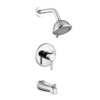 Kit de robinetterie moderne monocommande pour baignoire et douche avec pommeau de douche à jet unique
