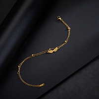 Bracelet à breloques aile d'ange pour femme fille acier inoxydable or double couche perles chaîne bracelets bijoux tendance cadeau d'anniversaire
