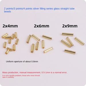 <span class=keywords><strong>Cuentas</strong></span> de tubo recto de vidrio relleno de plata de 2x4/2x6/2x9mm, joyería artesanal de Navidad ecológica, accesorios hechos a mano, <span class=keywords><strong>cuentas</strong></span> sueltas - Product Image 3