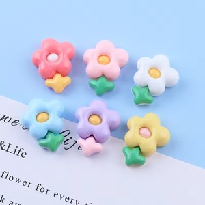 2024 nuevo diseño 100 piezas efecto brillante parte posterior plana resina flores rosa girasol tulipán para recuerdos artificiales decorativos - Product Image 3