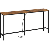 Table sur mesure avec station de charge de sortie pour salon ferme entrée étroite couloir maigre derrière la table de canapé