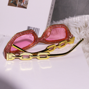 <span class=keywords><strong>Lunettes</strong></span> de soleil œil de chat de luxe, nouvelle collection, ornées de strass et de paillettes, avec chaîne dorée, pour <span class=keywords><strong>femme</strong></span> - Product Image 6