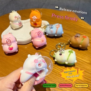 Porte-clés en silicone amusant avec bulles de savon, pendentif anti-stress pour sacs d'école et clés de voiture - Product Image 1