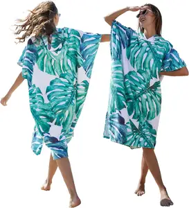 Customized Printing Changing Surf Poncho Swim Robe Quick Dry Microfiber Hooded Beach Towel