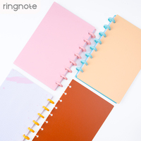 Lot de 100 couvertures de carnet A5 en PP gaufré RINGNOTE, couvertures de planificateur en plastique pré-perforées, logo personnalisé, pour carnet à disques à feuilles mobiles