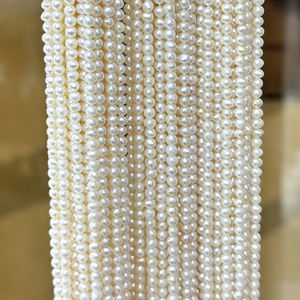 3.5-4mm perle d'eau douce naturelle millet perle semi-fini chaîne Fine Mini fil riz Grain bricolage claviculaire chaîne anneau - Product Image 2