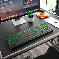 Clavier de jeu numérique sans fil rétroéclairé 7 couleurs, double mode, USB 3.0, à ciseaux, pour ordinateur portable, tablette, Macbook, ordinateur de bureau, version anglaise