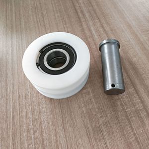 Polea de Nylon de Doble Ranura de 100 mm para Rueda Guía de Elevador de Construcción con Rodamiento - Product Image 1