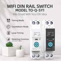 Disjoncteur intelligent Mvava 1P 16A sur rail DIN avec compteur d'énergie TUYA WIFI, interrupteur de contrôle à distance sans fil pour maison intelligente, pouvoir de coupure 6kA