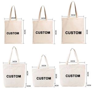 Eco-Friendly Reusable Casual Letter Pattern Canvas Shopping Tote Bags with Inner Pocket and Customized Color - Product Image 4