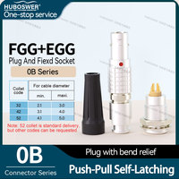 Connecteur Métallique Multipolaire Auto-Bloquant Push-Pull Série EGG 0B, Prise Droite Lemo Compatible, FGG, 2-12 Broches