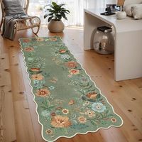 Crystal Velvet Runner Rug Medallion Pattern Non-Slip Hallway Rug For Home Use 2 Ft X 8 Ft