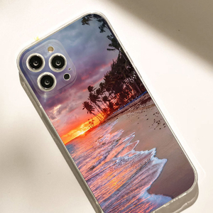 Coque <span class=keywords><strong>de</strong></span> téléphone portable transparente en TPU souple <span class=keywords><strong>avec</strong></span> impression <span class=keywords><strong>photo</strong></span> <span class=keywords><strong>de</strong></span> paysage côtier au <span class=keywords><strong>coucher</strong></span> du <span class=keywords><strong>soleil</strong></span> pour iPhone 11 12 13 14 15 16 17 Pro Max Air - Product Image 3