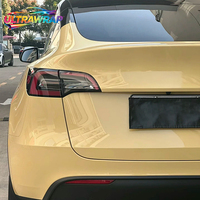 Film de covering automobile vinyle brillant jaune nuageux pour véhicules, accessoires jaune soleil, autocollants pour voitures