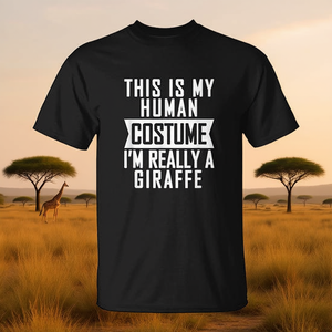 Camiseta divertida de Halloween con la frase "Este es mi disfraz humano, en realidad soy una jirafa" para mujeres y hombres - Product Image 3