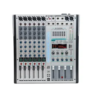 Light 6 Professional Audio Mixer Mixing Console 6 Channel with EQ Built-in 99 DSP LCD display,REC DJ Controller for Karaoke