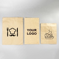 Vente en gros de sac en papier artisanal pour la boulangerie/gâteau/dessert/pain Sac à fond carré en papier kraft SOS blanc et brun pour l'emballage alimentaire