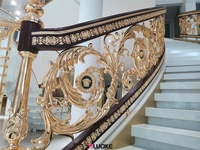 Nouvelles balustrades et mains courantes en laiton haut de gamme, dorées, pour escaliers intérieurs, balcons, terrasses, villas, hôtels, revêtements de sol, design de haute qualité