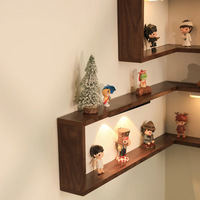 Étagère d'angle murale en bambou, présentoir multi-niveaux pour figurines et jouets, étagère murale en bois, présentoir d'angle pour poupées et jouets